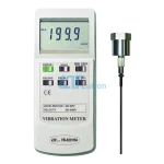Layar LCD besar Lutron VB-8201HA menampilkan angka pengukuran getaran