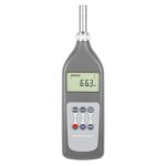 Landtek SL-5868N Sound Level Meter tampilan depan dengan windscreen